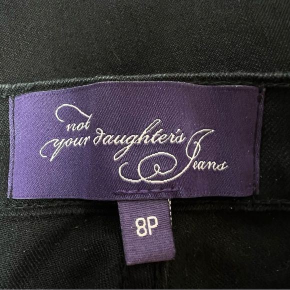 NYDJ Not Your Daughters Jeans Lift Tuck Wide Leg Crop Denim Black Size 8P - Picture 7 of 7